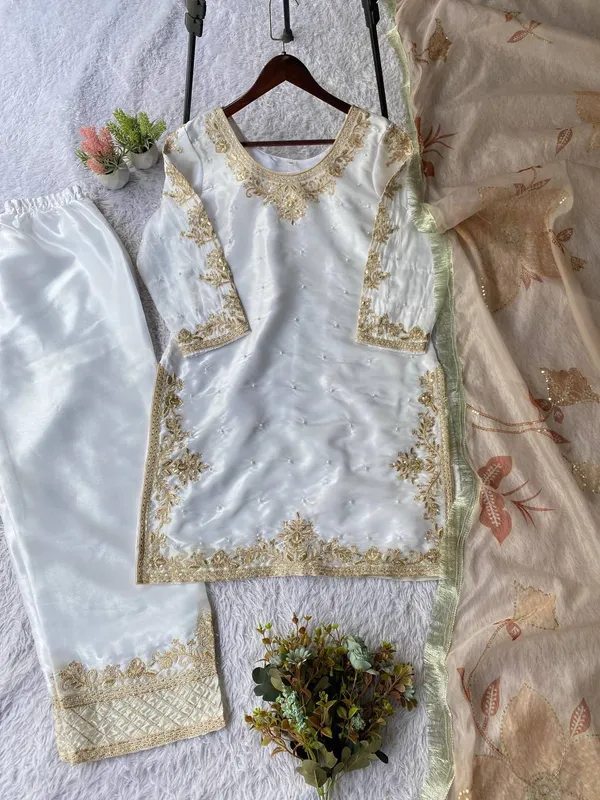 White_Premium_Embroidered_Cotton_Blend_Kurti_For_Women