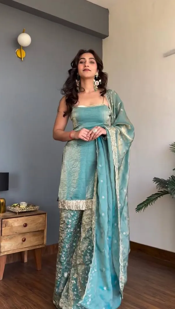 Blue_Premium_Embellished_Georgette_Kurta_Palazzo_Set_For_Women