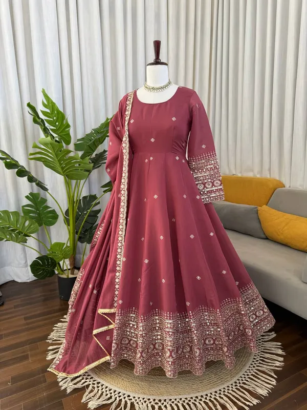 Pink_Premium_Embroidered_Georgette/Silk_Anarkali_Suit_For_Women