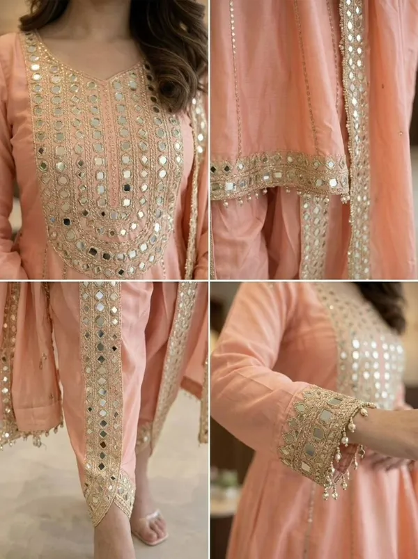 Peach_Premium_Embellished_Georgette_Ethnic_Suit_Set_For_Women