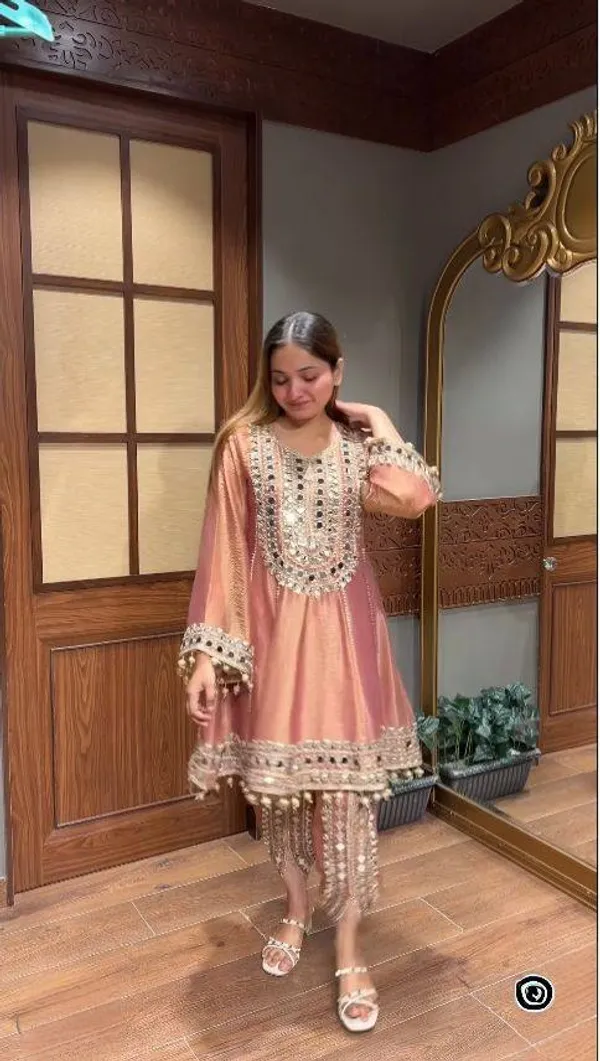 Peach_Premium_Embellished_Georgette_Ethnic_Suit_Set_For_Women