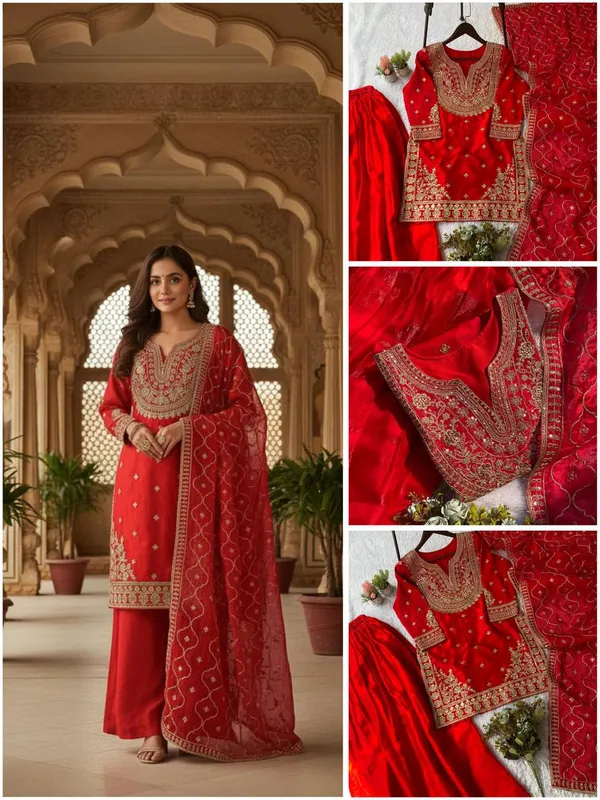 Red_Premium_Embroidered_Cotton_Blend_Salwar_Suit_Set_For_Women