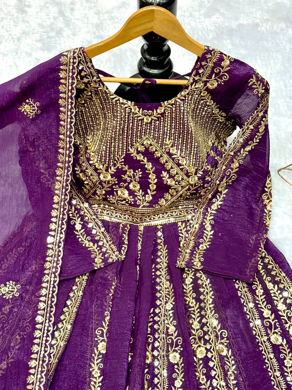 Purple_Premium_Embroidered_Silk/Georgette_Anarkali_Lehenga_For_Women