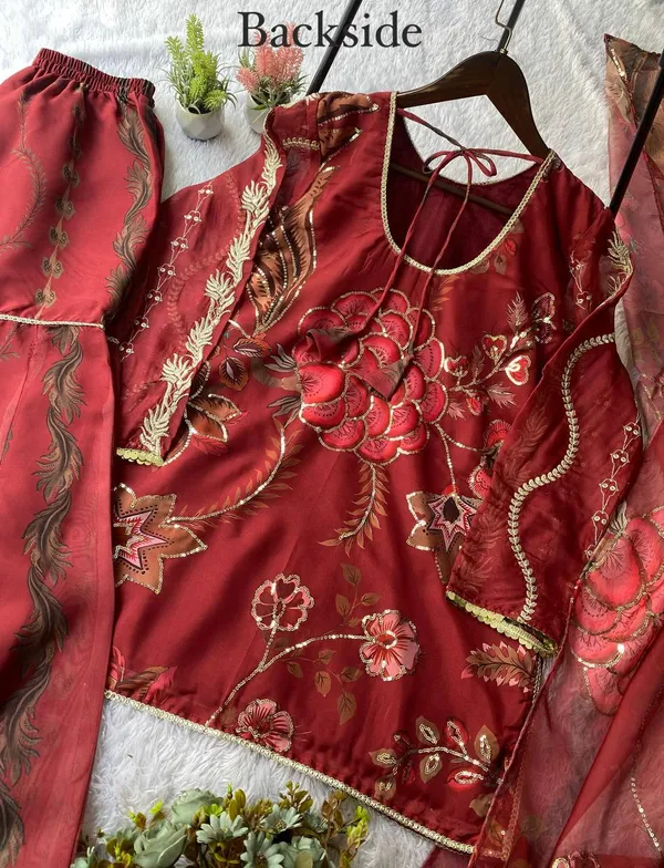 Red_Premium_Embroidered_Silk_Gharara_Suit_Set_For_Women