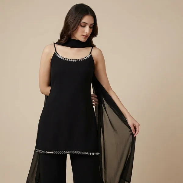 Black_Premium_Embellished_Mixed_Fabric_Co-ord_Set_For_Women
