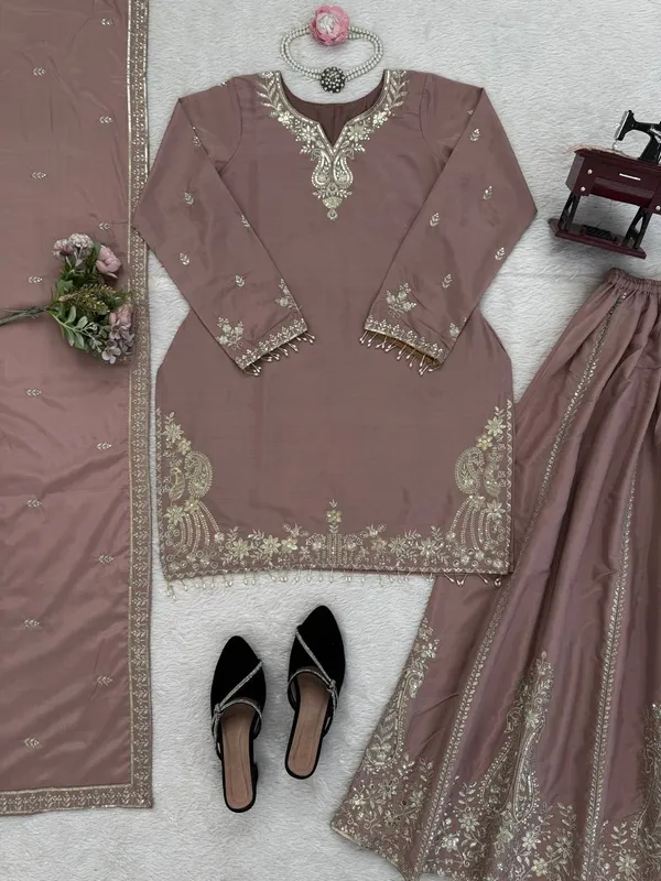 Pink_Premium_Embroidered_Georgette_Pakistani_Suit_Set_For_Women