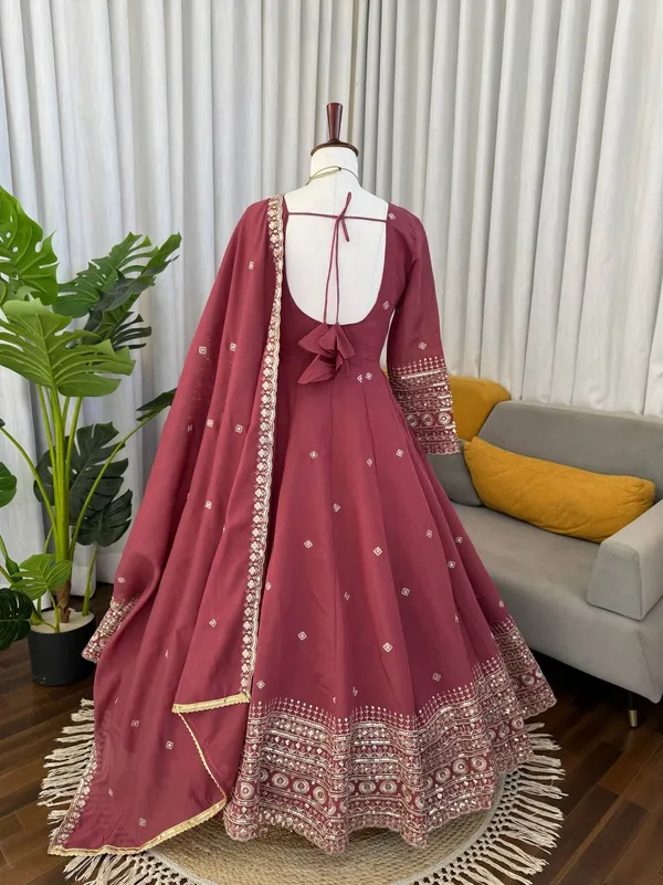 Pink_Premium_Embroidered_Georgette/Silk_Anarkali_Suit_For_Women
