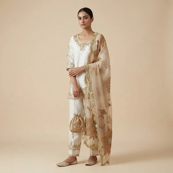 White_Premium_Embroidered_Georgette_Ethnic_Suit_Set_For_Women