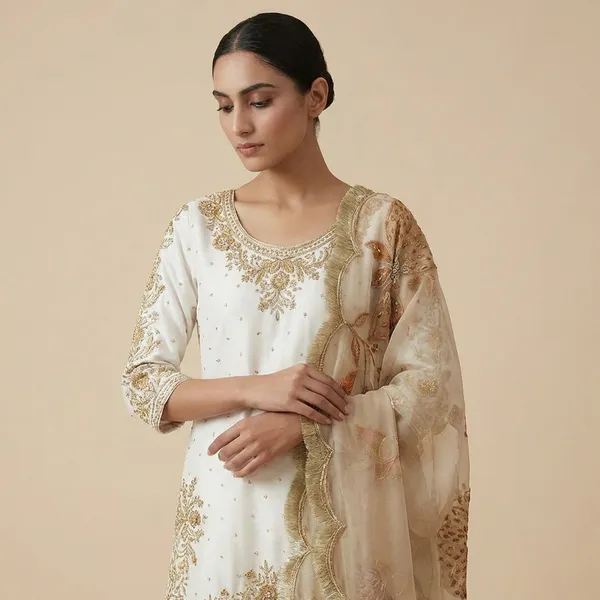 White_Premium_Embroidered_Georgette_Ethnic_Suit_Set_For_Women