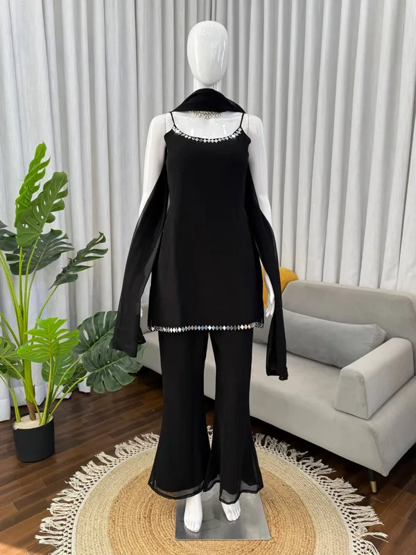 Black_Premium_Embellished_Mixed_Fabric_Co-ord_Set_For_Women
