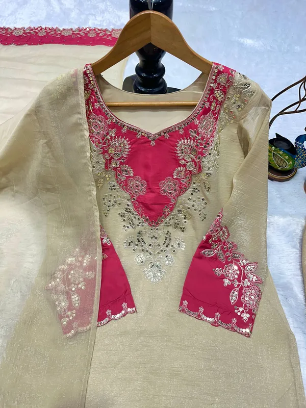Gold_And_Pink_Premium_Embroidered_Cotton_Blend_Salwar_Suit_Set_For_Women