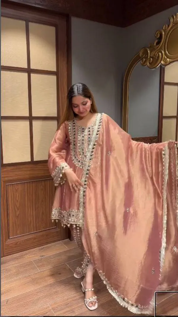 Peach_Premium_Embellished_Georgette_Ethnic_Suit_Set_For_Women
