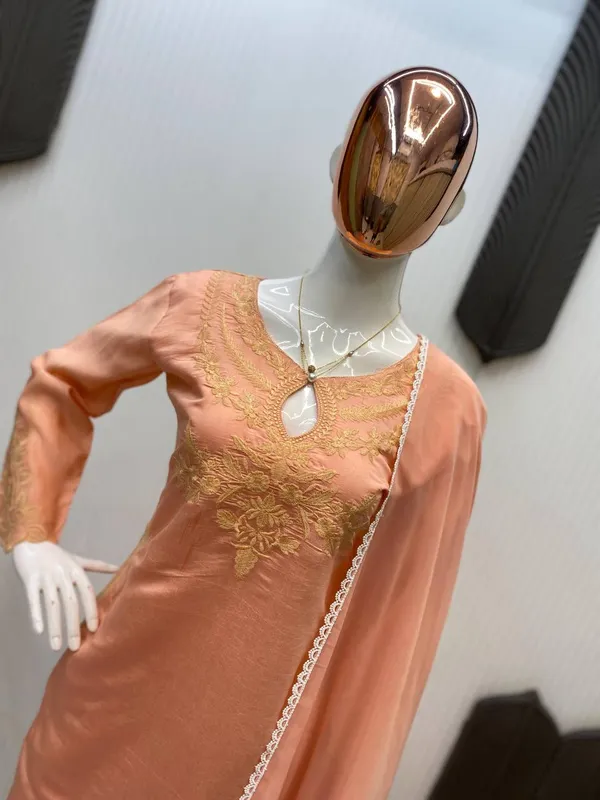 Peach_Premium_Embroidered_Cotton_Blend_Salwar_Suit_Set_For_Women