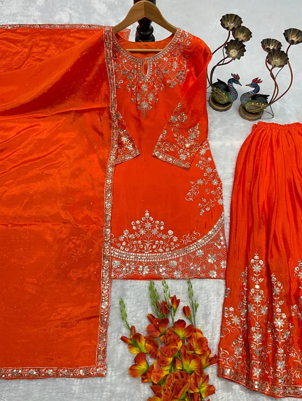 Orange_Premium_Embroidered_Georgette_Palazzo_Suit_For_Women