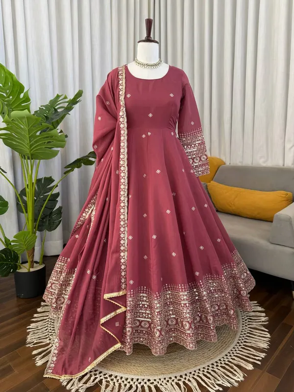 Pink_Premium_Embroidered_Georgette/Silk_Anarkali_Suit_For_Women