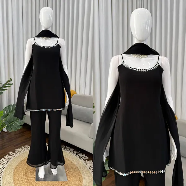 Black_Premium_Embellished_Mixed_Fabric_Co-ord_Set_For_Women
