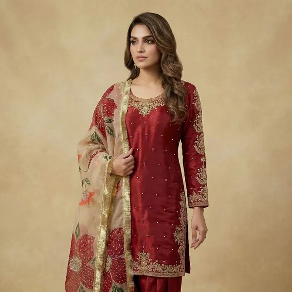 Red_Premium_Embroidered_Velvet_Salwar_Suit_Set_For_Women