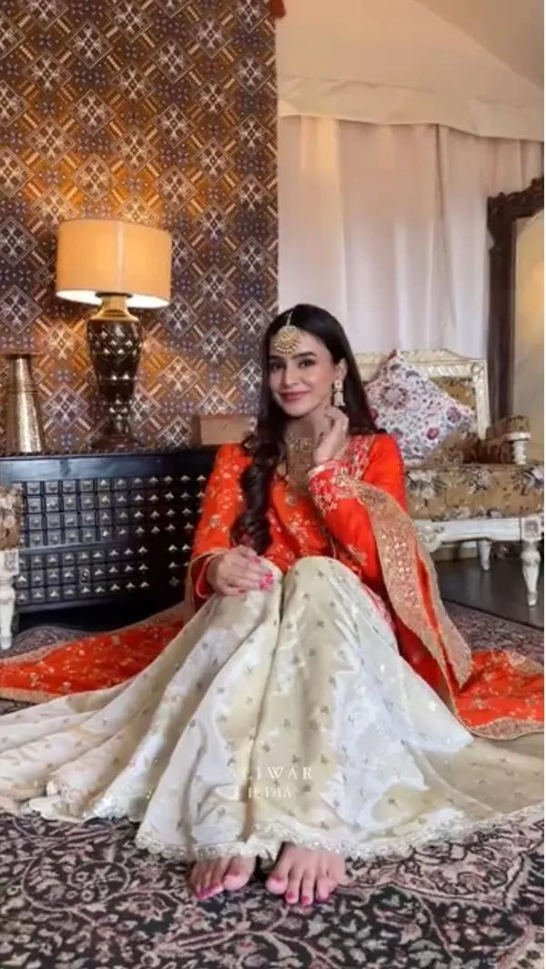 Orange_Premium_Embroidered_Georgette_Sharara_Set_For_Women