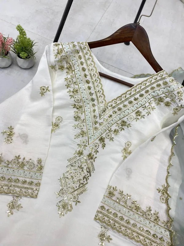 White_Premium_Embroidered_Cotton/Silk_Blend_Salwar_Suit_Set_For_Women