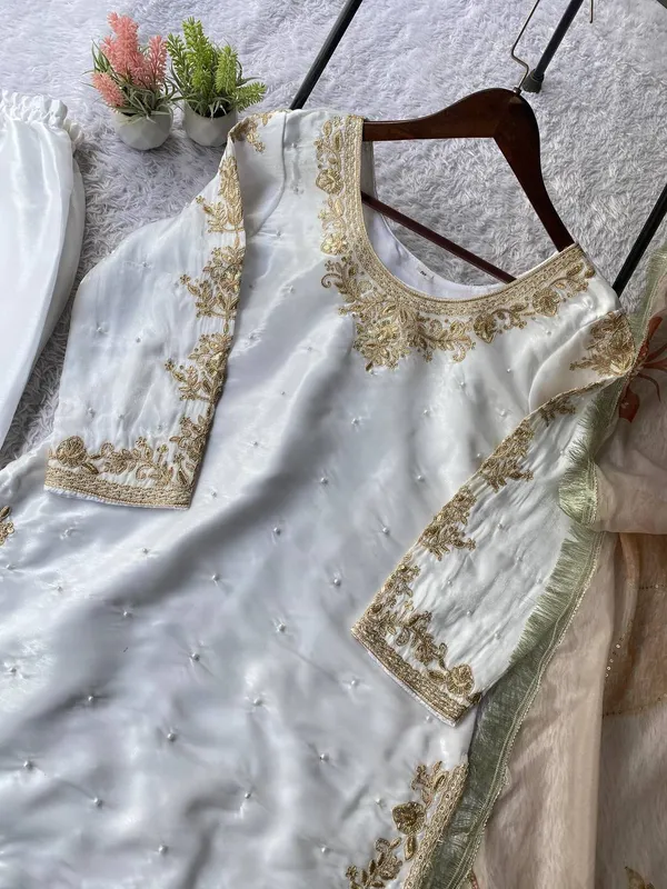 White_Premium_Embroidered_Cotton_Blend_Kurti_For_Women