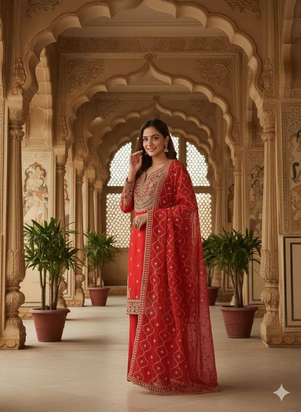 Red_Premium_Embroidered_Cotton_Blend_Salwar_Suit_Set_For_Women