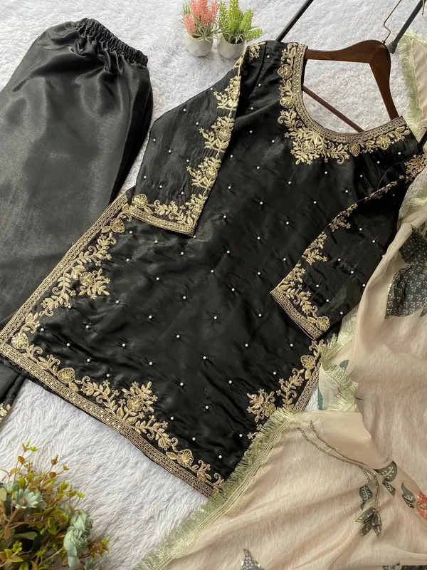 Black_Premium_Embroidered_Organza_Suit_Set_For_Women