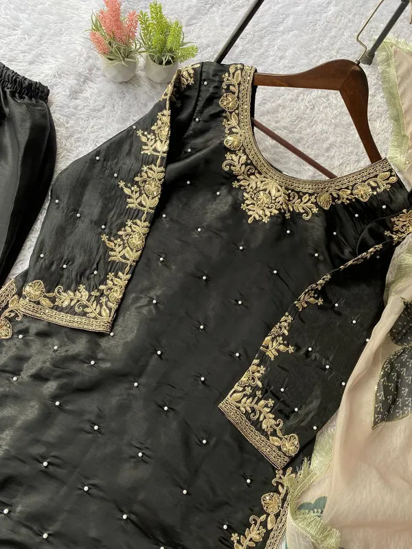 Black_Premium_Embroidered_Organza_Suit_Set_For_Women