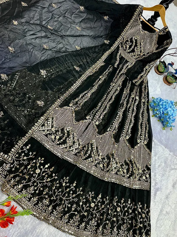 Black_Premium_Embroidered_Georgette_Anarkali_Suit_For_Women