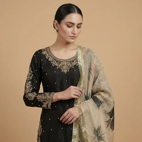 Black_Premium_Embroidered_Organza_Suit_Set_For_Women