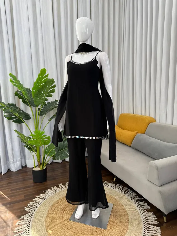 Black_Premium_Embellished_Mixed_Fabric_Co-ord_Set_For_Women