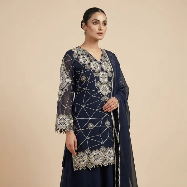 Navy_Blue_Premium_Embroidered_Georgette_Kurta_Palazzo_Set_For_Women
