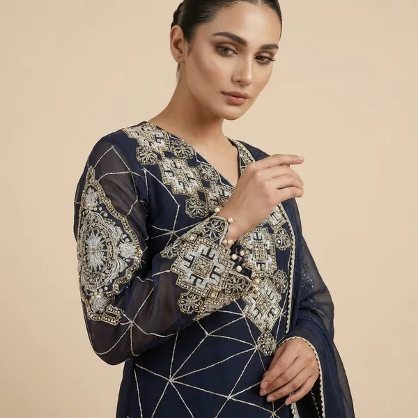 Navy_Blue_Premium_Embroidered_Georgette_Kurta_Palazzo_Set_For_Women