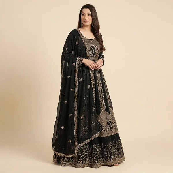 Black_Premium_Embroidered_Georgette_Anarkali_Suit_For_Women