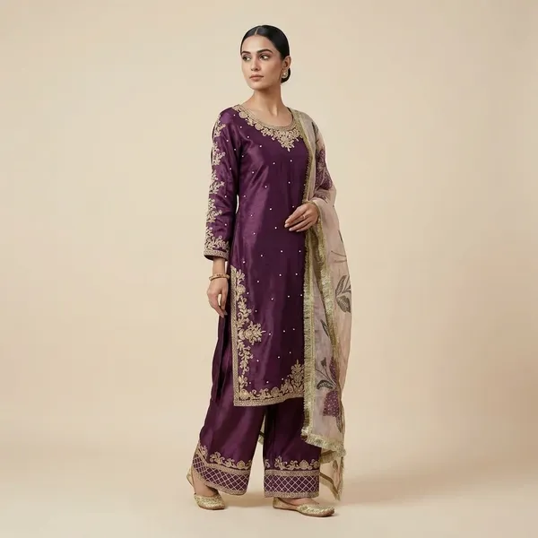 Violet_Premium_Embroidered_Velvet_Kurti_Set_For_Women