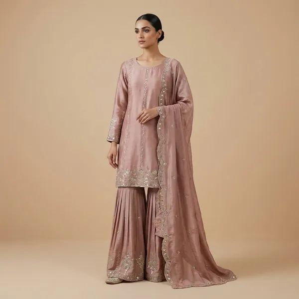 Pink_Premium_Embroidered_Georgette_Pakistani_Suit_Set_For_Women
