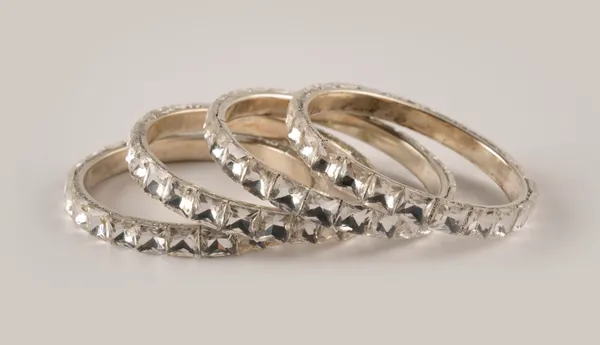 White_Alloy_With_Silver_Plated_Crystal_Bangles_For_Women_Set_Of_4