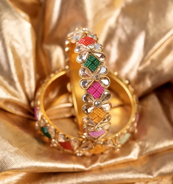 Multicolor_Alloy_With_Kundan_And_Enamel_Meenakari_Bangles_For_Women_Set_Of_2