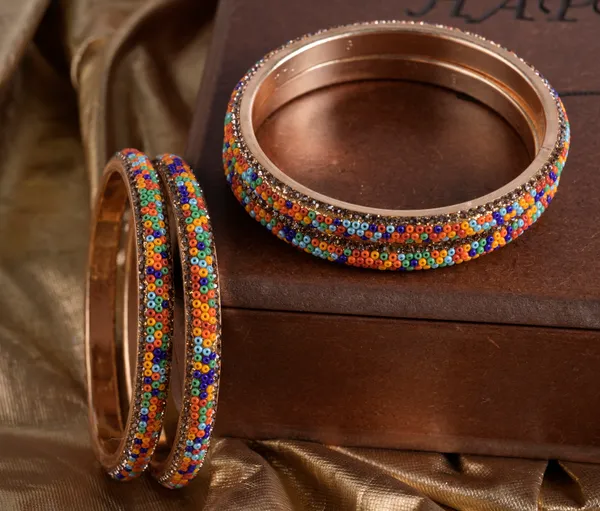 Multicolor_Alloy_With_Beaded_Bangles_For_Women_Set_Of_4