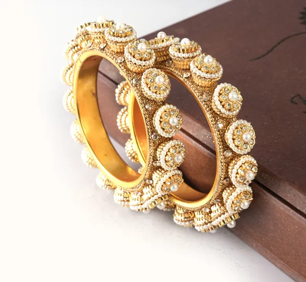 Golden_Alloy_With_Pearl_Studded_Bangles_For_Women_Set_Of_2