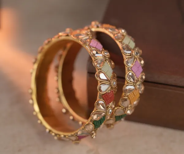 Multicolor_Alloy_With_Kundan_And_Enamel_Meenakari_Bangles_For_Women_Set_Of_2