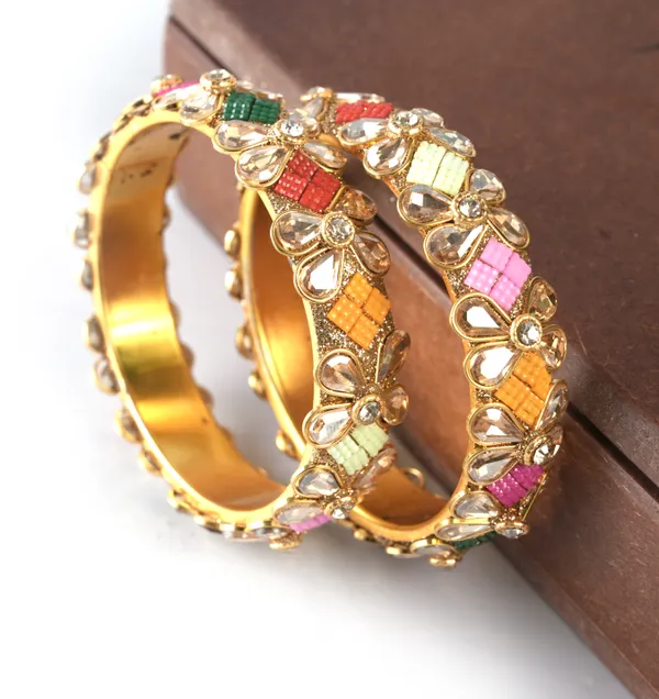 Multicolor_Alloy_With_Kundan_And_Enamel_Meenakari_Bangles_For_Women_Set_Of_2