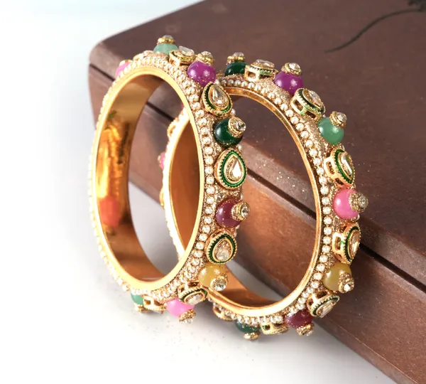 Multicolor_Alloy_With_Kundan_Bangles_For_Women_(Pack_Of_2)