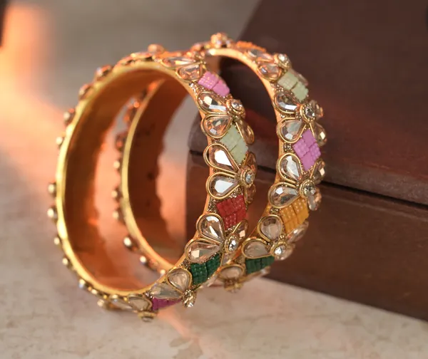 Multicolor_Alloy_With_Kundan_And_Enamel_Meenakari_Bangles_For_Women_Set_Of_2