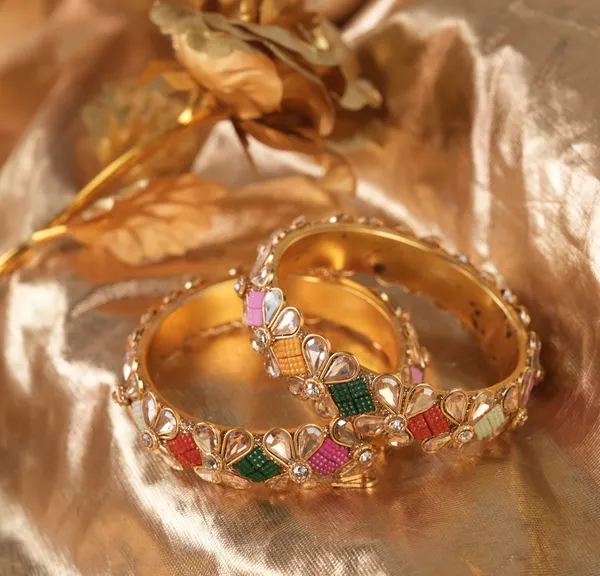 Multicolor_Alloy_With_Kundan_And_Enamel_Meenakari_Bangles_For_Women_Set_Of_2