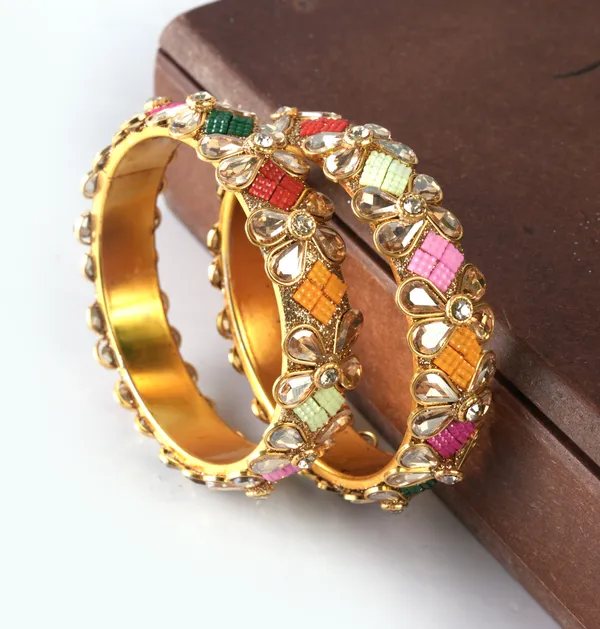 Multicolor_Alloy_With_Kundan_And_Enamel_Meenakari_Bangles_For_Women_Set_Of_2