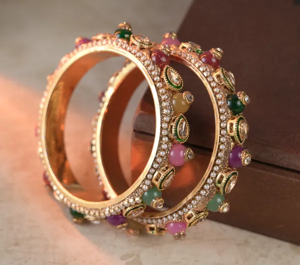 Multicolor_Alloy_With_Kundan_Bangles_For_Women_(Pack_Of_2)