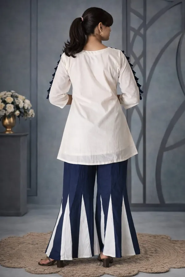 Fashveda_Ivory_Indigo_Tassel_Embroidery_Co-ord_Set