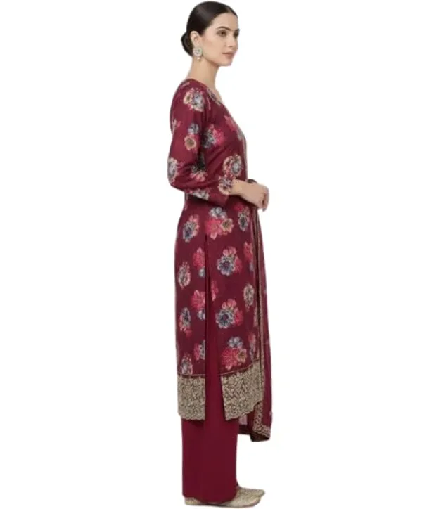 Magenta_Mixed_Cotton_Palazzo_Suit_Set_For_Women