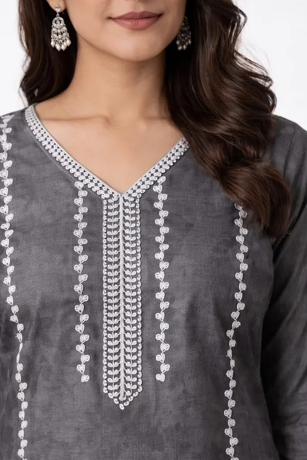 Teal_Green_And_Grey_Mixed_Cotton_Salwar_Suit_Set_For_Women_Pack_Of_2
