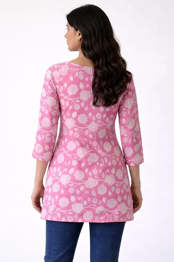 Pink_Mixed_Cotton_Straight_Kurti_For_Women